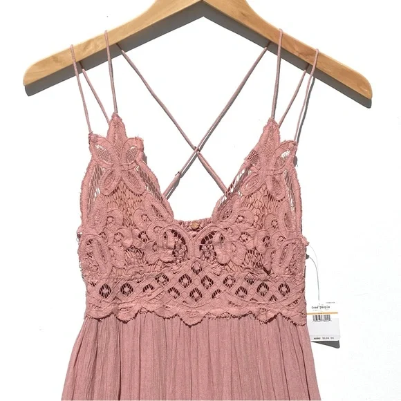 NWT FREE PEOPLE ONE Women’s Adella Maxi Dress Rose size small SOLD OUT size s - Picture 5 of 8